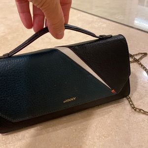 Wallet bag, all Italian leather with gold chain
